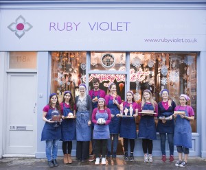 The Tufnell Park site - Julie  Fisher - 3rd from left - with the Ruby Violet Team