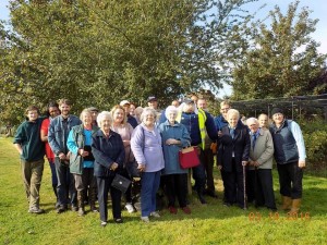 Tenants and volunteers with  Newark and Sherwood Homes scarecrow